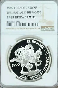 1999 エクアドル シルバー 5000 スクレの男とその馬 NGC PF 69 ウルトラ カメオ出演|WORLD RESOURCE【KING店】
