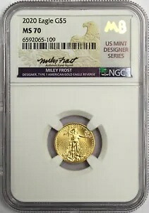 2020 $5 1/10 オンス ゴールド イーグル NGC MS70 フロスト (ビジーク) サイン入りミント デザイナー シリーズ｜WORLD RESOURCE【KING店】
