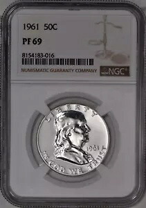 1961 プルーフ フランクリン ハーフダラー 50c NGC PF69 (PR69) 100% ホワイト/スポットレス!|WORLD RESOURCE【KING店】