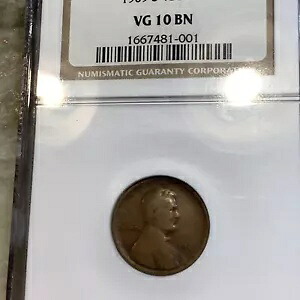 1909-S リンカーン ウィート ペニー VG10 BN 332,640円