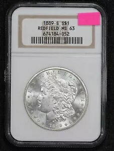 1889-S モーガン ダラー レッドフィールド コレクション NGC MS-63 4HBP