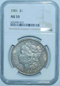 1901 NGC AU53 VAM-16 ダブルイヤー シングル オリーブ ホット-50 モーガン シルバー ダラー画像
