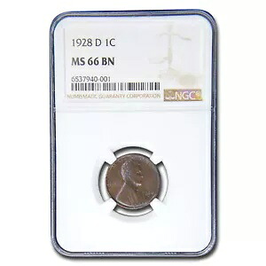 1928-D リンカーン セント MS-66 NGC (ブラウン)｜WORLD RESOURCE【KING店】