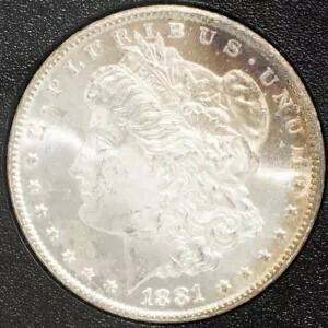 1881 CC モーガン シルバー ダラー GSA 箱と COA 付き