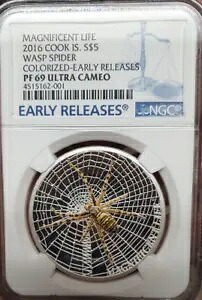 2016 クック諸島 マグニフィセント ライフ ワスプ スパイダー .999 シルバー 1 オンス NGC PR PF69｜WORLD RESOURCE【KING店】 378,180円