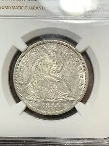 NGC AU55 1844 O 着席 ハーフダラー 明るく派手な光沢｜WORLD RESOURCE【KING店】