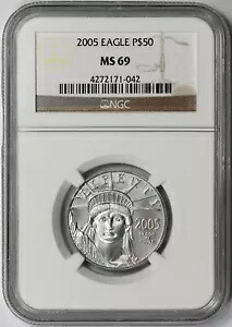 2005 自由の女神 半オンス プラチナ アメリカン イーグル $50 MS 69 NGC 1/2 オンス｜WORLD RESOURCE【KING店】