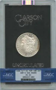 1880 8/7-CC TOP-100 モルガン ドル VAM-6 GSA 宝庫 S$1 NGC MS63