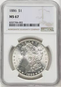 1886 米国モルガン銀貨 1 ドル - NGC MS 67｜WORLD RESOURCE【KING店】