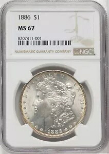 1886 米国モルガン銀貨 1 ドル - NGC MS 67｜WORLD RESOURCE【KING店】
