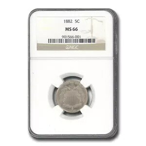 1882 シールド ニッケル MS-66 NGC