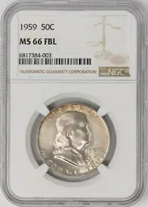 1959 フランクリン ハーフ 50c MS66 FBL NGC 948246-4