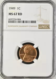 1949 RD 1C リンカーン ウィート 1 セント NGC MS67RD 6697224-004