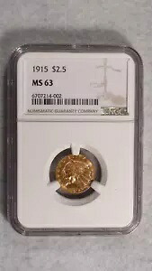 1915 NGC MS63 $2.5 ゴールド インディアン 2 1/2 ドル コインを価格で販売します!