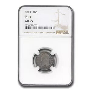 1827 キャップド バスト ダイム AU-55 NGC (JR-11)
