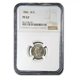 1886 スリーセントニッケル PF-67 NGC