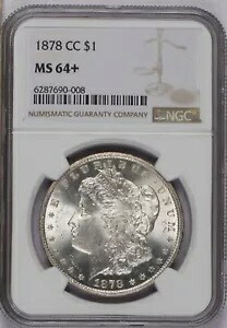 1878-CC シルバー モーガン $1 NGC MS64+。 P.Q.