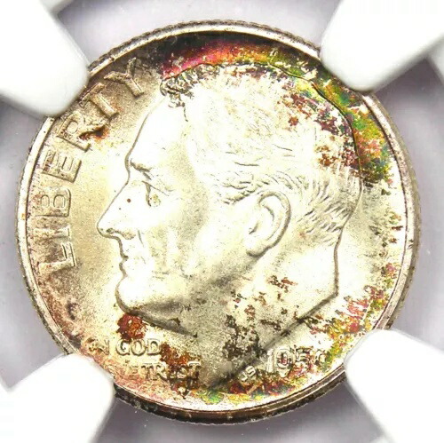 1950-S ルーズベルト ダイム 10C コイン - 認定 NGC MS68 FT (FB) - 1,450 ドル相当