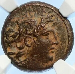 トリフォン 148BC 本物の古代セレウキッド ギリシャ コイン マケドニア ヘルメット NGC i106709