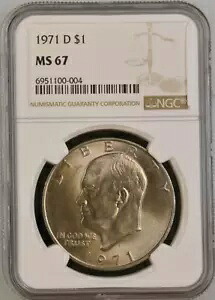 :1971-D $1 アイゼンハワー ダラー クラッド NGC スーパーブ-BU MS-67 レアリティ R5 最高級グレード｜WORLD RESOURCE【KING店】