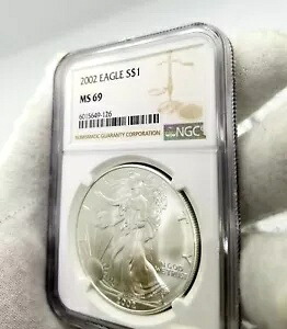 20 - 2002 アメリカン イーグル シルバー ダラー $1 NGC MS69 99.9% 連続 S/N !!!!｜WORLD RESOURCE【KING店】
