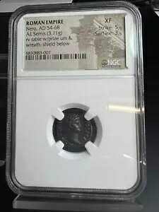 ローマ帝国 AE セミス ネロ (西暦 54 ～ 68 年) XF NGC ストライク 5/5｜WORLD RESOURCE【KING店】