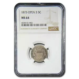 1873 シールド ニッケル MS-64 NGC