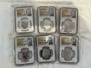 2023 (MS70/PF70) 6 コイン セット $1 モーガン & ピース シルバー ダラー ER NGC｜WORLD RESOURCE【KING店】