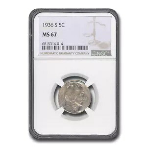 1936-S バッファロー ニッケル MS-67 NGC｜WORLD RESOURCE【KING店】