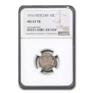 1916 マーキュリー ダイム MS-67 NGC (FB)