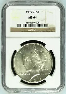 1935 S ピース シルバー ダラー NGC MS-64