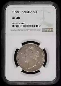 1898年 カナダ 50セント NGC XF-40 シルバー ハーフダラー