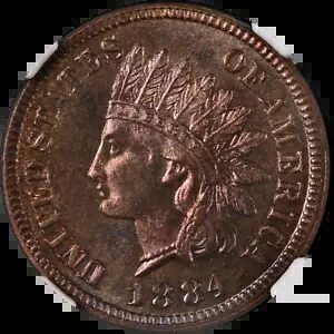 1884 インディアン セント プルーフ CAC ステッカー NGC PF66 RB 素晴らしいアイアピール|WORLD RESOURCE【KING店】