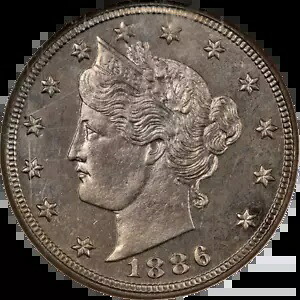 1886 リバティ V ニッケル プルーフ NGC PF66 素晴らしいアイ アピール ストロング ストライク