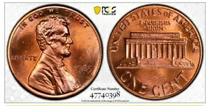 1985 1C RD リンカーン記念館 1 セント PCGS MS68+RD 47740398