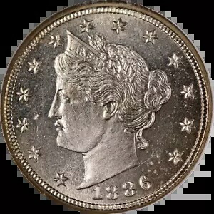1886 リバティ V ニッケルプルーフ CAC ステッカー NGC PF65 極上のアイアピール ストロングストライク