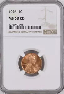 1976 1C RD リンカーン記念館 1 セント NGC MS68RD 6275099-003