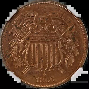 1866 2 セント ピース プルーフ NGC PF64 RB グレート アイ アピール ストロング ストライク