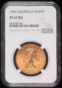 1963 オーストラリア ブロンズ ペニー NGC PF-67 RD プルーフ