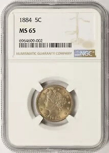1884 リバティ ニッケル 5c NGC MS65 406,395円