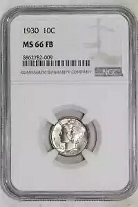 1930 マーキュリー ダイム NGC MS66 FB - 非常に素晴らしい!
