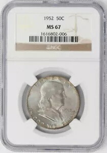1952 フランクリン ハーフ 50c MS67 NGC 948431-5