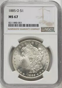 1885 O 米国モルガン銀貨 1 ドル - NGC MS 67