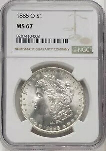 1885 O 米国モルガン銀貨 1 ドル - NGC MS 67