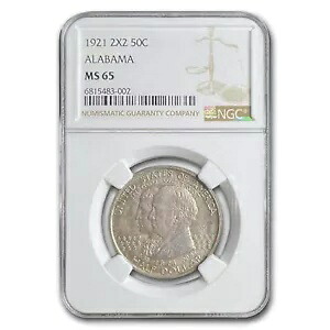 1921 年 2X2 アラバマ 100 周年記念ハーフダラー コム MS-65 NGC