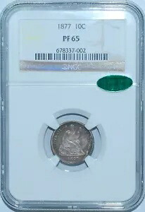 1877 NGC PR65 CAC プルーフ ストライク シーテッド リバティ ダイム
