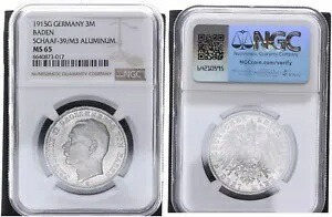 バス 3 マーク 1915 G プローブ フリードリッヒ II IN アルミニウム NGC MS65 106552|WORLD RESOURCE【KING店】