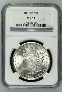1881-CC モーガン シルバー ダラー NGC MS-63 ブライト ホワイト 未流通 カーソンシティ 005