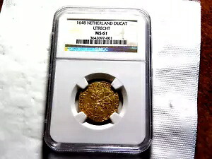 1648 オランダ ユトレヒト ゴールド デュカット NGC MS61 未流通 美品！ F2｜WORLD RESOURCE【KING店】