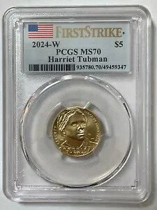 2024 ハリエット タブマン ゴールド $5 PCGS MS70 ファースト ストライク